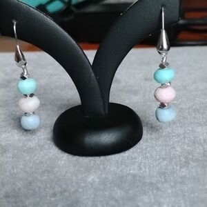 Hand Crafted Elegant Pastel Faceted Opal Earrings
